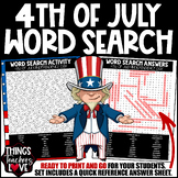 USA Patriotic 4th of July/Independence Day Word Search Act