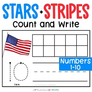 Preview of USA Patriotic American Flag Math Activity - 4th of July, Veterans, Memorial Day