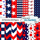 USA Patriotic Digital Papers {20 Backgrounds}