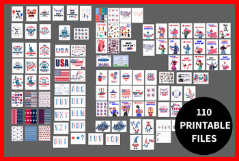 Preview of USA Patriotic Posters Clipart ,Independence Day Fourth of July  110 design pages