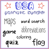 USA Patriotic Printables Bundle! Maps, Flag, Coloring Shee