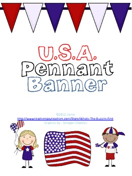 Preview of USA Pennant Banner {4th of July}