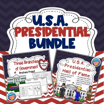 Preview of USA Presidential Bundle: 3 Branches of Government and Hall of Fame Project