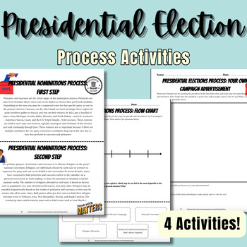 Preview of USA Presidential Election Process Activities | 4 Activities | Sub Plan Approved!