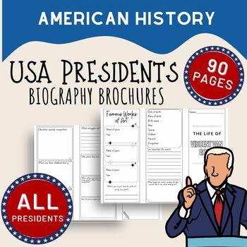 Preview of USA Presidents Biography Research Project, Research Brochures, PDF Printable