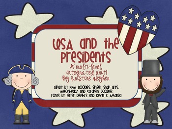 Preview of USA & Presidents Multi Level Integrated Literacy-Based Unit