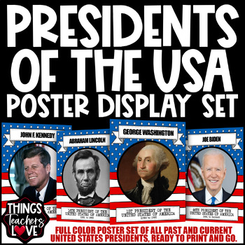 Preview of USA Presidents Poster Set, Presidents Day, History, Government, Politics