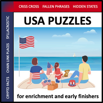 Preview of USA Puzzles - social studies enrichment for early finishers