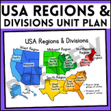 USA Regions & Divisions Unit Plan| American Geography| Soc