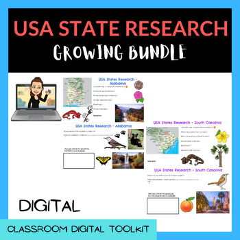 Preview of USA - STATES RESEARCH (Google Slides™) - GROWING BUNDLE!!!!!