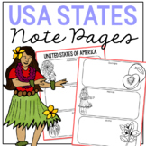 USA STATES Research Activity | American History Note Pages