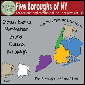 Preview of USA Sets - Five Boroughs of NYC Clip Art {Messare Clips and Design}