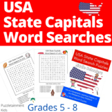 USA State Capitals - Fun Word Search Puzzles for Middle Schoolers