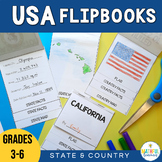 USA State & Country Flipbooks - State Research Project Worksheets