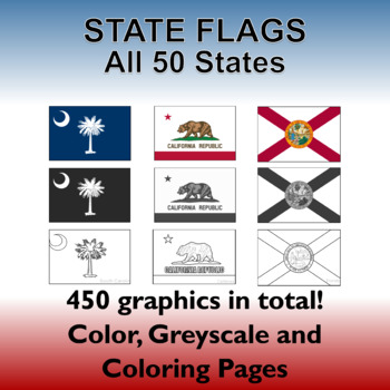 Usa State Flags All 50 Us States 450 Graphics Clipart And Coloring Pages