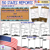 USA State Research Reports + bulletin board kit+ activity-