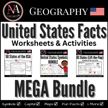 Preview of USA State Symbols and Maps MEGA Bundle | Geography
