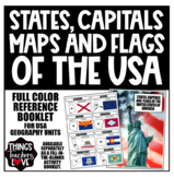 States, Capitals, Maps and Flags of the USA Reference Book
