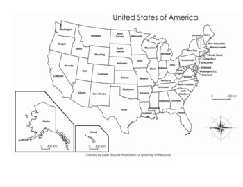 USA States Worksheet by LittleHeartsLittleMinds | TpT