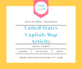 USA States & Capitals Map Activity / Worksheet - Geography