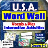 United States Social Studies Vocab Word Wall | Game & Acti