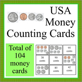 USA money counting cards game