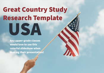 Preview of USA country research template!  PPT