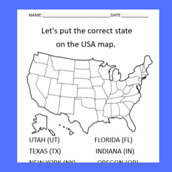 united states map printable teaching resources tpt