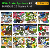 USA state symbols Clip Art BUNDLE-part #1/ Commercial use