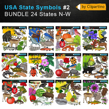 Preview of USA state symbols Clip Art BUNDLE-part #2 Commercial use