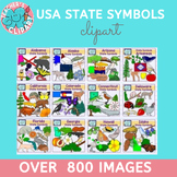 USA state symbols clipart BUNDLE - A to M - Social Studies