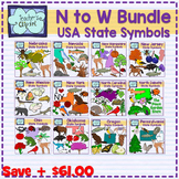 USA state symbols clipart BUNDLE (N to W) Social Studies Clip art