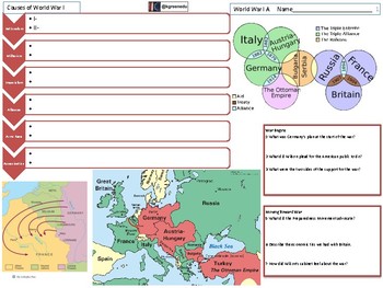 Preview of USH11 US History- Start of World War I, Weapons, WW1 Domestic, Versailles