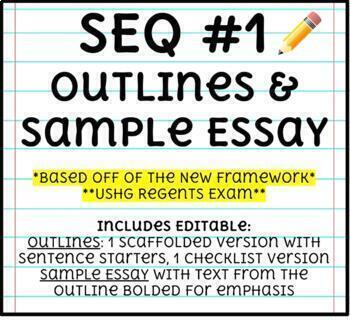 Preview of USHG SEQ #1 Outlines & Sample Essay