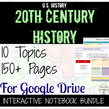 US History Digital Interactive Notebooks 10 Sets! Gilded Age to Cold War BUNDLE