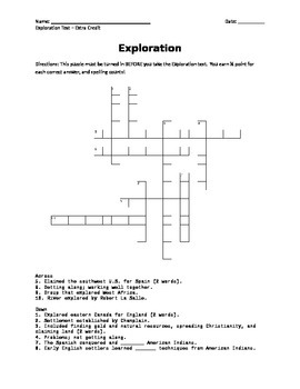 USI 4 Exploration Crossword by Fletcher US History TpT