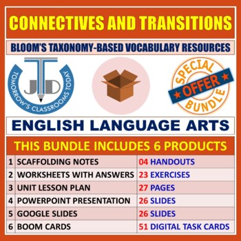 Preview of CONNECTIVES AND TRANSITIONS - TEACHING RESOURCES: BUNDLE