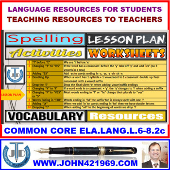 Preview of SPELLINGS : LESSON AND RESOURCES