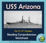 USS Arizona Reading Comprehension Activity! | For 5th-8th 