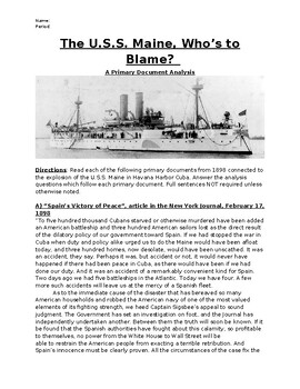 Preview of USS Maine: Who is to Blame?