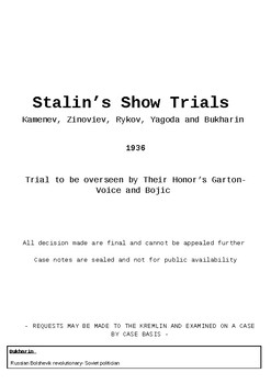 Preview of USSR - Soviet Show Trials - Research and Presentation