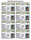 UTAH Math Driver's License - Math Fact Incentive Program -TEMPLATES - FREE
