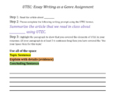 UTEC: Essay Writing as a Genre