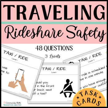 Preview of Uber Lyft Taxi Problem Solving TASK CARDS | 3 Levels | RIDESHARE & CAR Safety