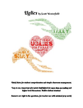 Preview of Uglies by Scott Westerfield Comprehension Questions & Pacing
