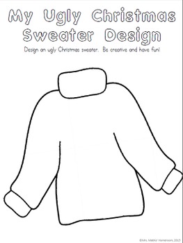 Ugly Christmas/Holiday Sweater Design and Descriptive Paragraph | TpT