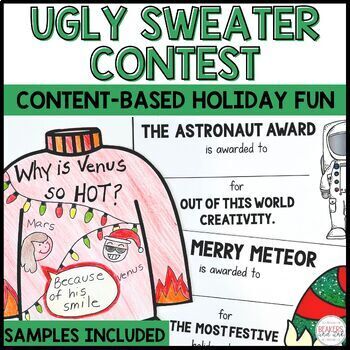 Preview of Ugly Christmas Sweater Activity Academic Holiday Fun Christmas Science