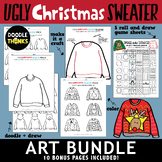 Ugly Christmas Sweater Art BUNDLE with Bonus Files | Drawi