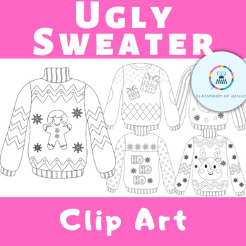 Ugly Christmas Sweater Clipart - Dress Me - Christmas Sweaters Clipart