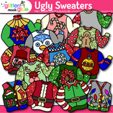 Ugly Christmas Sweater Clipart: Tacky Images Clip Art Blac